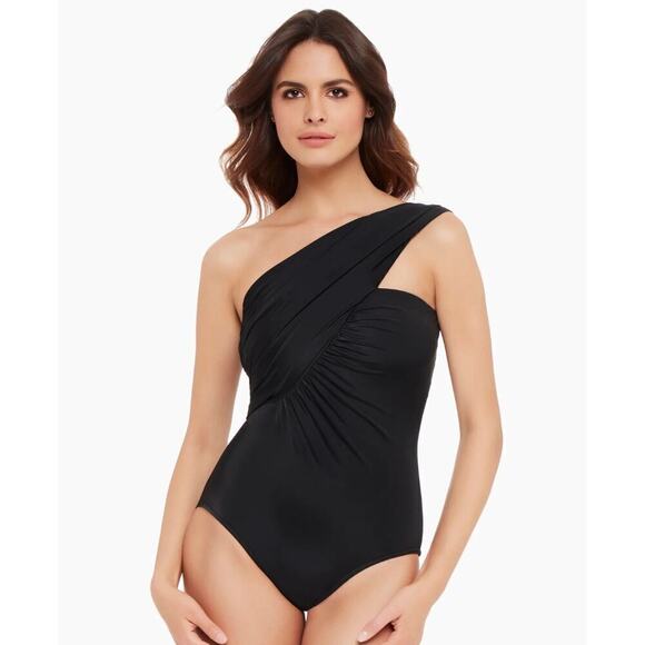 Magicsuit Goddess One Shoulder One Piece Swimsuit Women's Black Size 14 - Picture 1 of 7